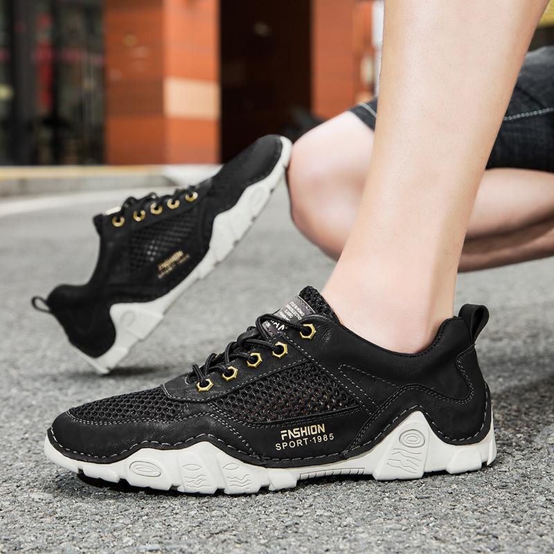 Fashion Summer Spring Men Hiking Shoes Casual Mesh Patchwork Male Sneakers Breathable Outdoor Walking Footwear Luxury Brand Men's Flats