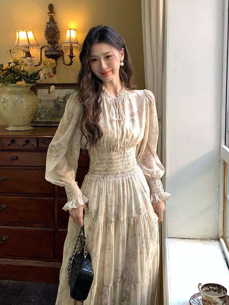 

Thirteenth Line Floral Chiffon Tea-Length Dress Large