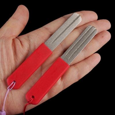 2Pcs Double-Sided Fishing Hook Sharpener Diamond Stone Anti-skid Fishing Grinding Hook Fishing Accessories for Outdoor Fishing