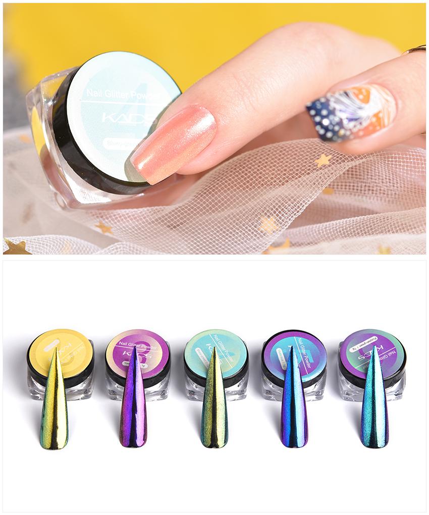 kads 1g/Box Gold Sliver Nail Glitter Powder Mirror Shining Nail Art DIY Chrome Pigment Glitters Chrome Pigment Powder Dust Nails