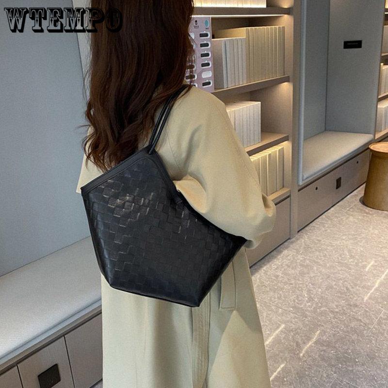 Elegant Texture Retro Handbag Color-blocking Large-capacity Tote Bag Women's Versatile One-shoulder Underarm Bag