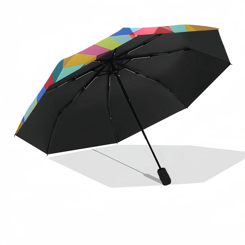 1pc Colorful Spiral Automatic Folding Umbrella - Portable Collapsible Design, 8-Rib Iron Frame, Playful Design yy251215223