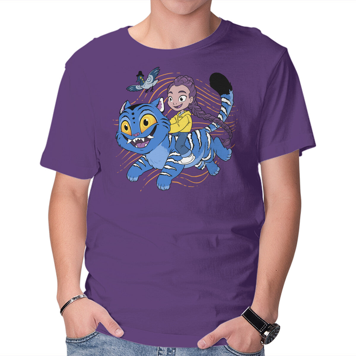 Unisex Crew Neck T-Shirt Team Tiger Graphic Short Sleeve Casual Tee L