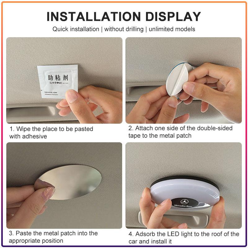 MEA4   LED Touch Light Car Interior Lighting Ceiling Reading Trunk Stickers For Mercedes-Benz W166 W212 W204 C E ML GL GLK Class X166
