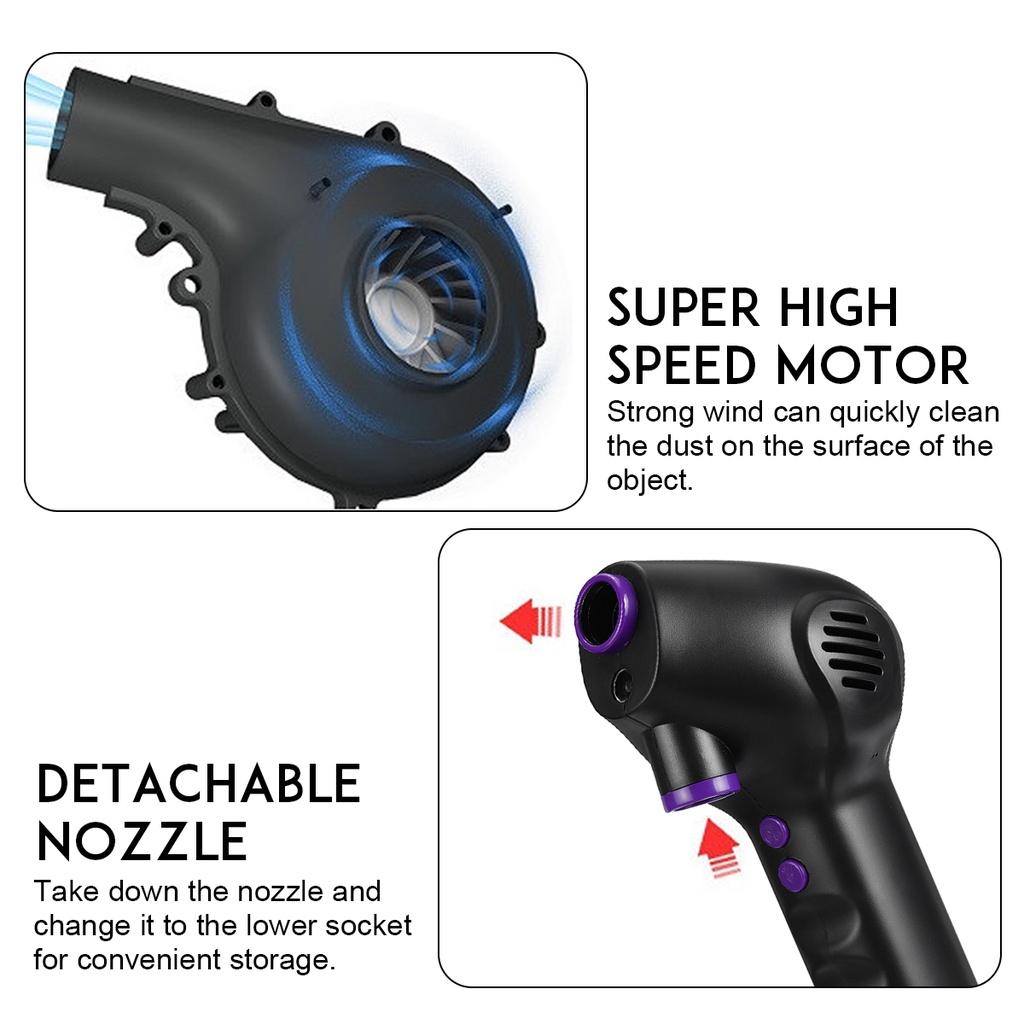 thumbnail image 2 of LeCoirrax 3-in-1 Cordless Air Duster, Vacuum & Pump - 130,000 RPM, 3 Speed, Rechargeable With LED Light & 10 Attachments 2 of 9