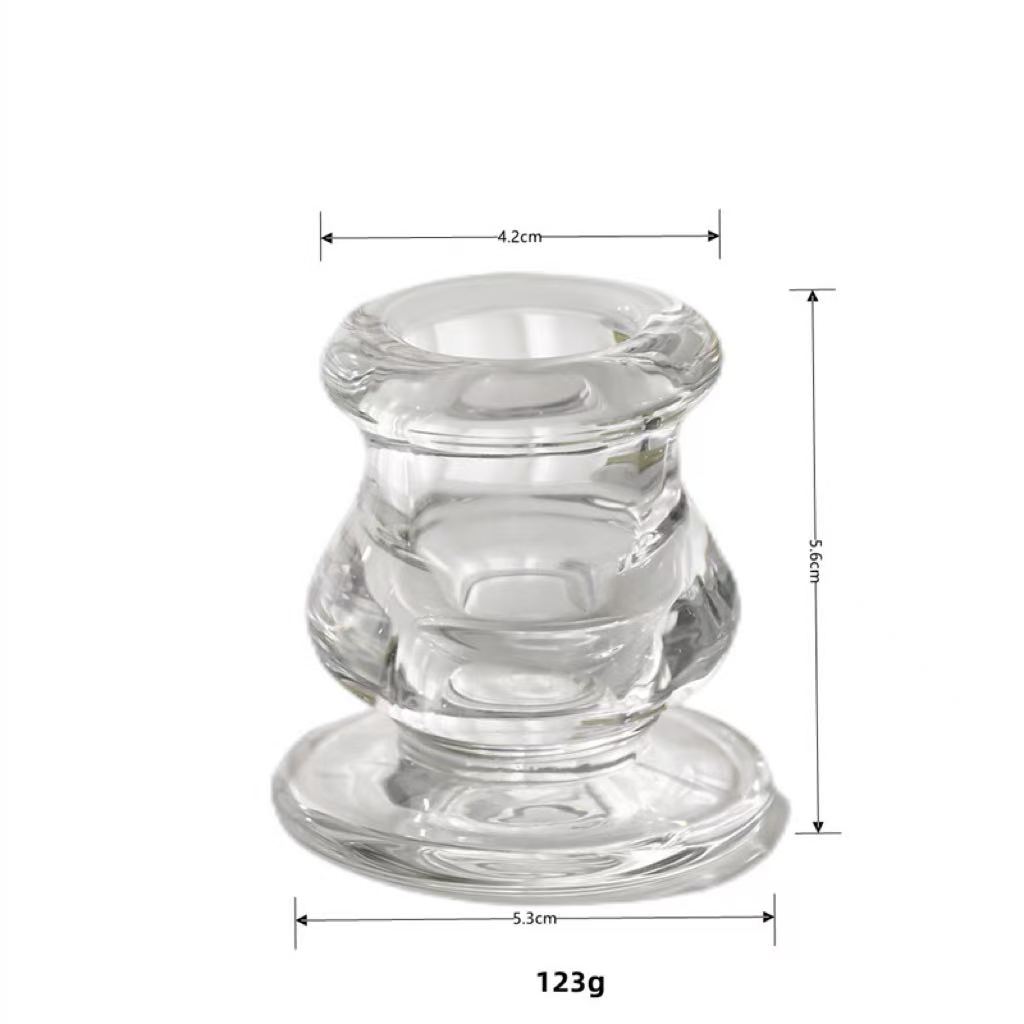 Minimalist Glass Taper Candle Holders, Creative Clear Candlesticks for Home Table, Romantic Decor & Gift