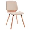 Dining Chairs 2 pcs Cream Coloured Faux Leather