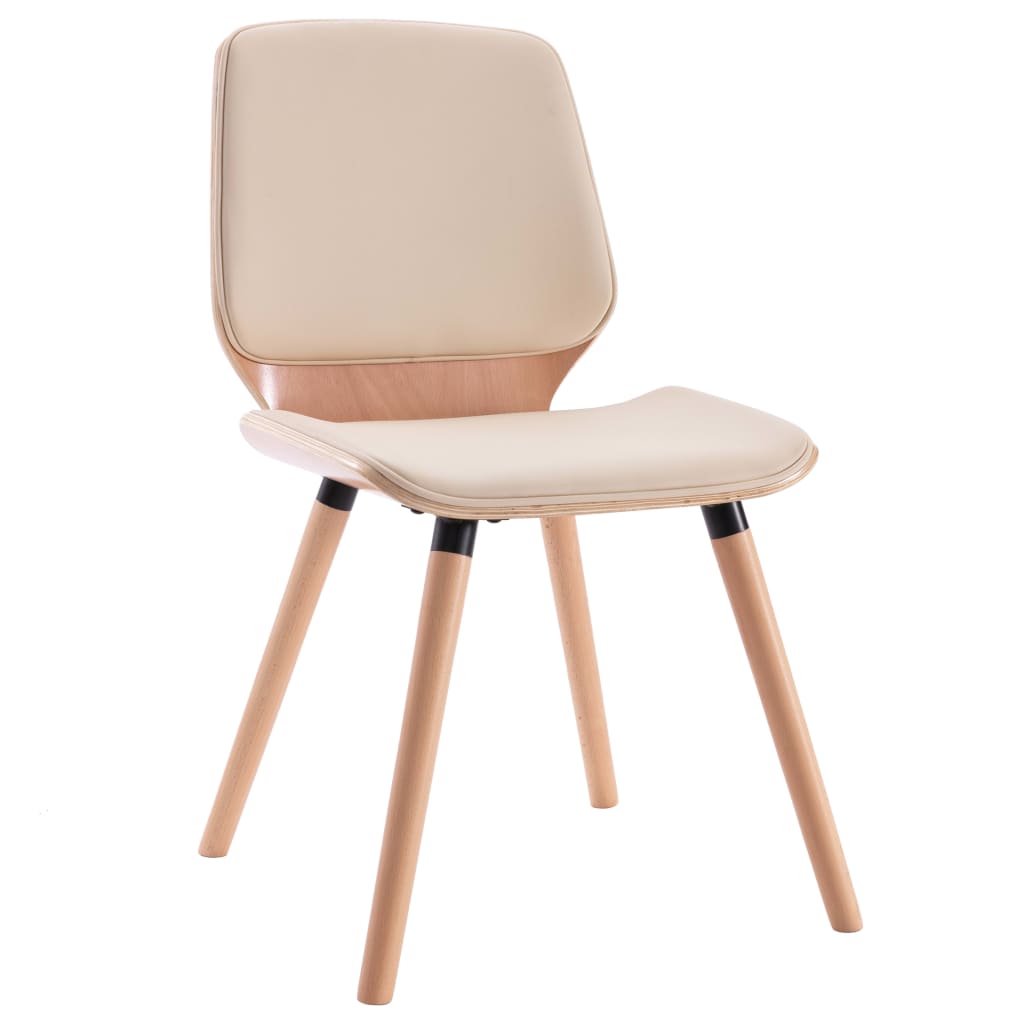 Dining Chairs 2 pcs Cream Coloured Faux Leather