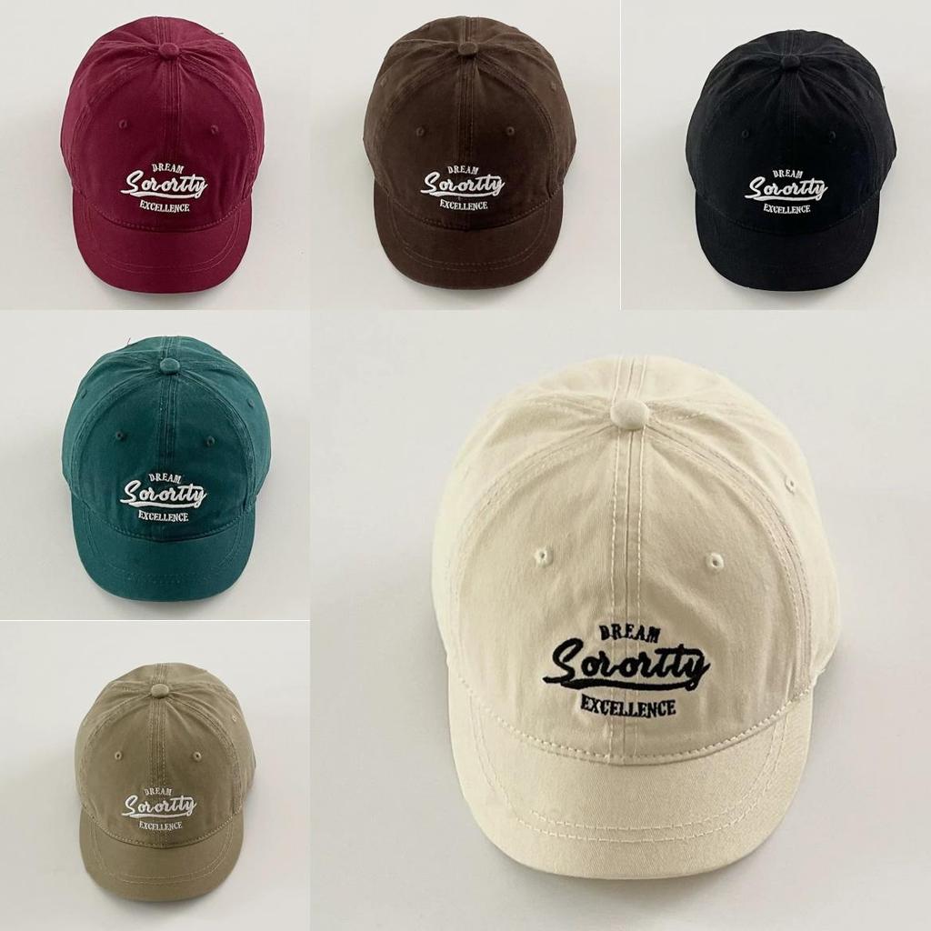 Cotton Embroidered Short Brim Baseball Cap For Casual Streetwear Style