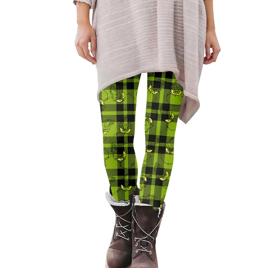 Women's Casual Fashion Outdoor Christmas Printed Slim Elastic Yoga Pants Cropped Pants