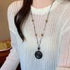 Auspicious Cloud Vintage Wood Necklace Adjustable Long Necklace  for Women Jewelry