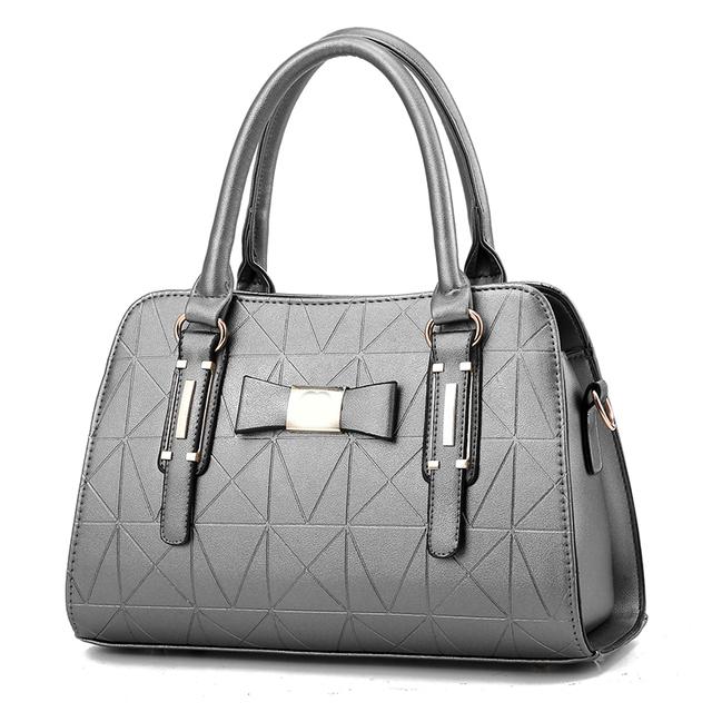 

Женская сумка, модная сумка, новая кожаная сумка, сумки на плечо большой вместимости, повседневная сумка-тоут, простые сумки с верхней ручкой, декор в виде оленя One Size серый