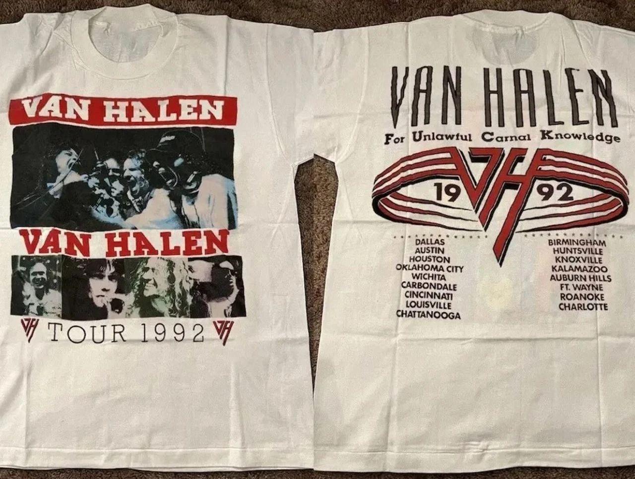 2 Sided Van Halen 1992 Unlawful Carnal Knowledge Tour T-T-shirt 3XL