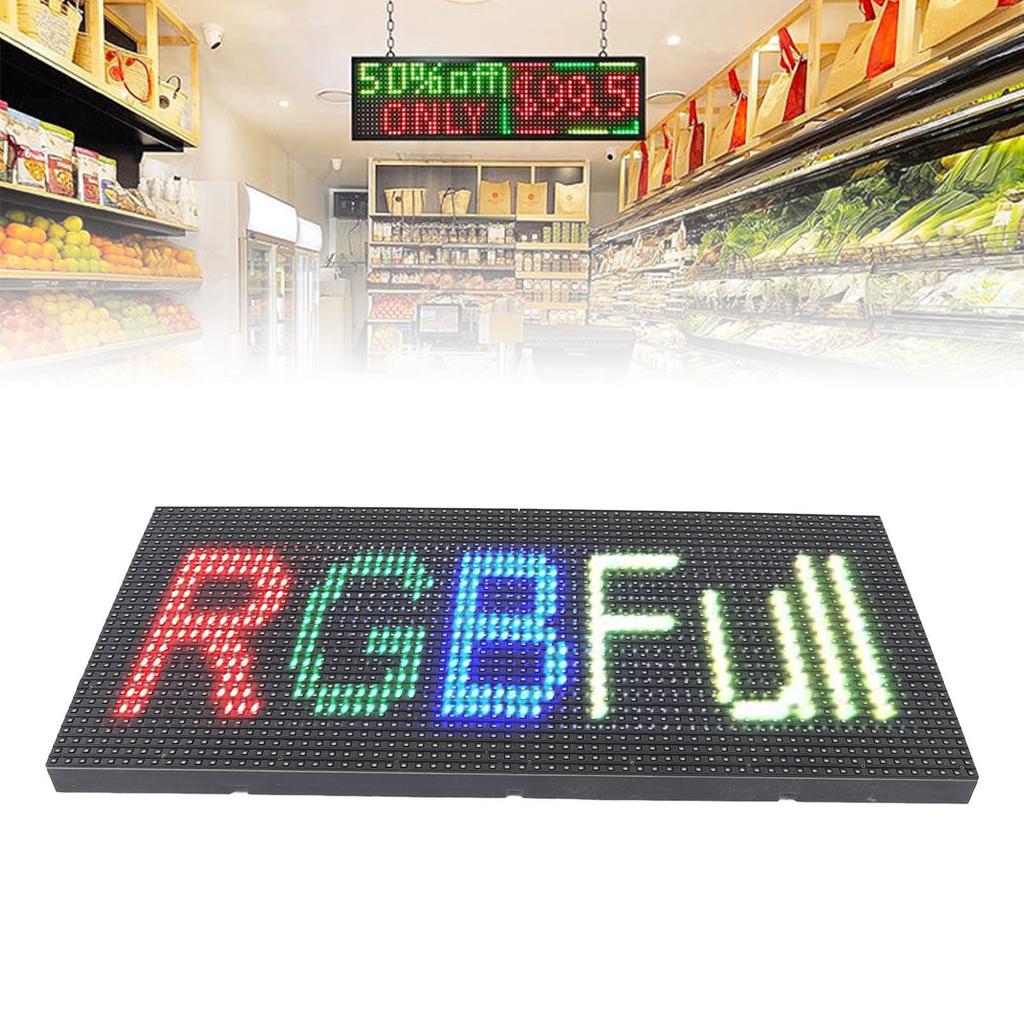 Indoor LED Sign P10 Full Color Scrolling Water Proof LED Display Screen for Storefronts Salons Cafes 320x160mm