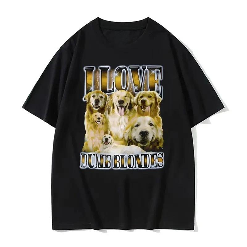 

I Love Dumb Blondes Funny Dog Meme T Shirt for Women Gothic Vintage Fashion Tshirts Tshirt Y2k Streetwear Graphic T Shirts Y2K S