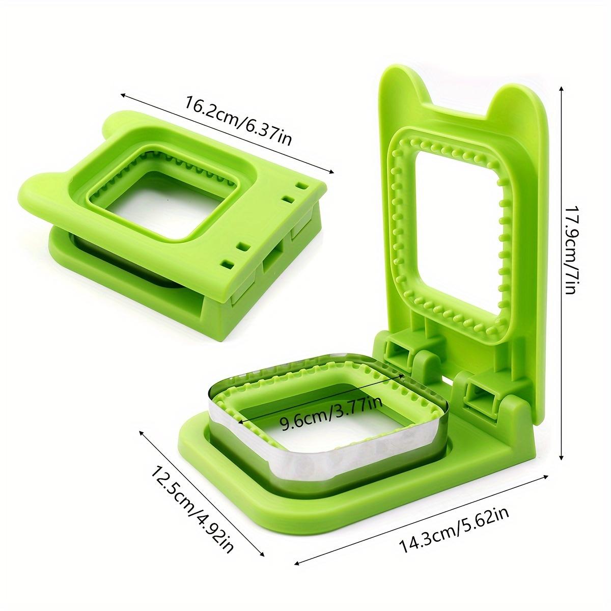 

1pc Colorful Stainless Steel Square Sandwich Maker - Perfect for Toasted Sandwiches & Biscuits, Durable Breakfast Press Tool with Easy-Grip Handle, зелёный