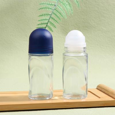 Clear Glass Roller Bottles 50Ml Extra Large Roll On Perfume Oil Bottle Underarm Anti Sweat Gel Sample Test Essential Oil