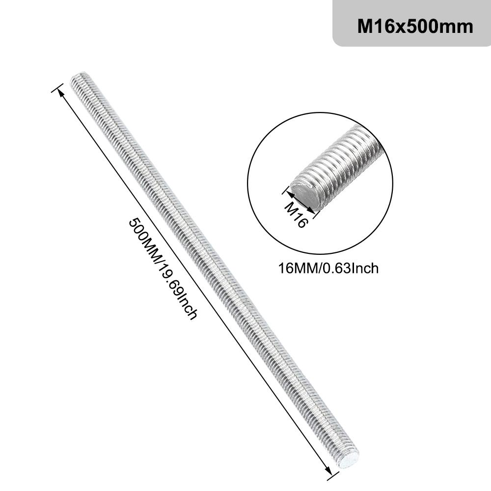 1PCS Threaded Rod 304 Stainless Steel Screw M2 M2.5 M3 M4 M5 M6 M8 M10 M12 M16 M18 M20