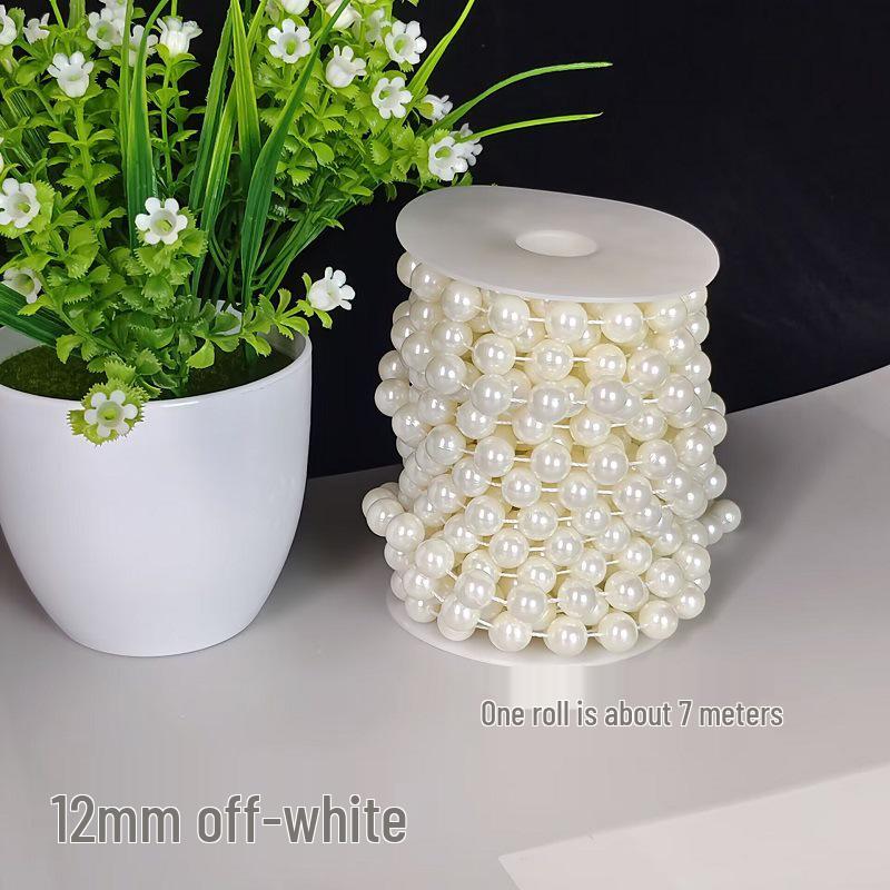 DIY Floral Embellishment Linked Bead Chain, 4-14mm Anti-pearl Jewelry Accessories for Wedding Decor