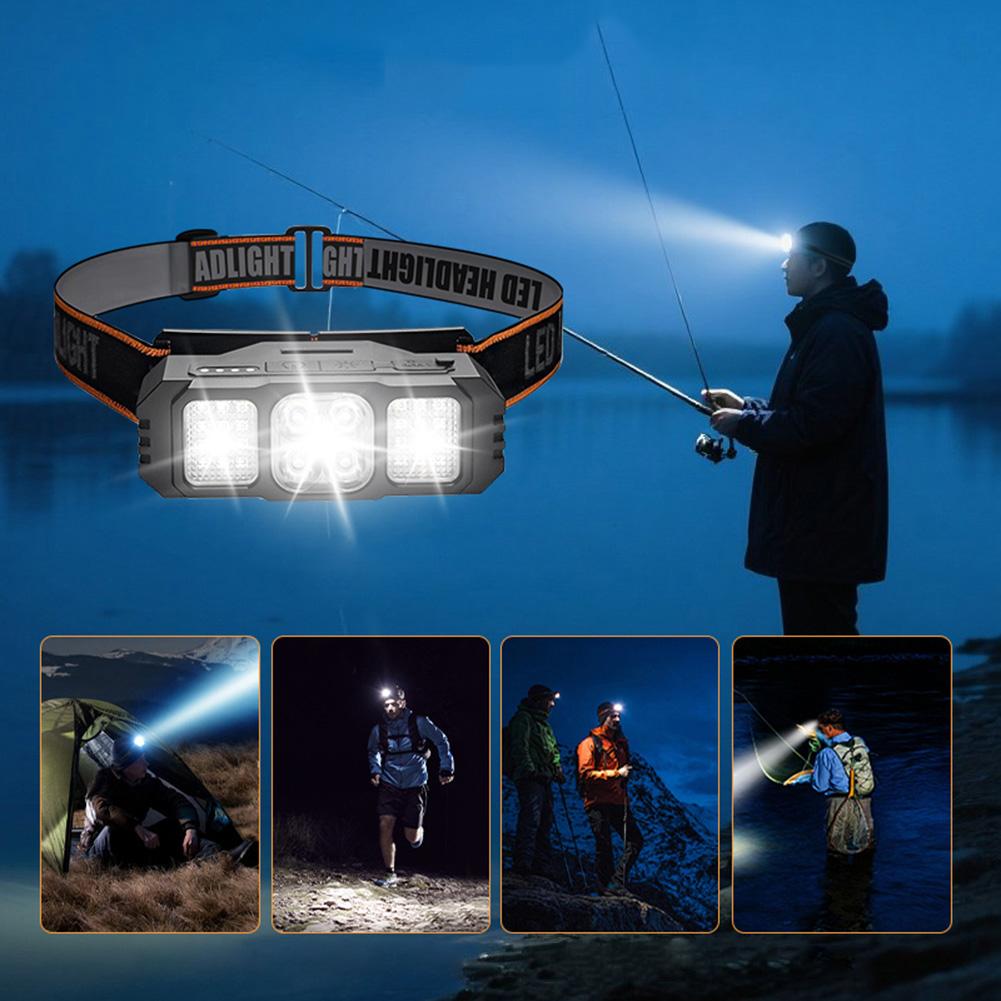 LED Headlamp Rechargeable Headlight Flashlight Head Lamp for Outdoor Hunting Hiking Camping Gear
