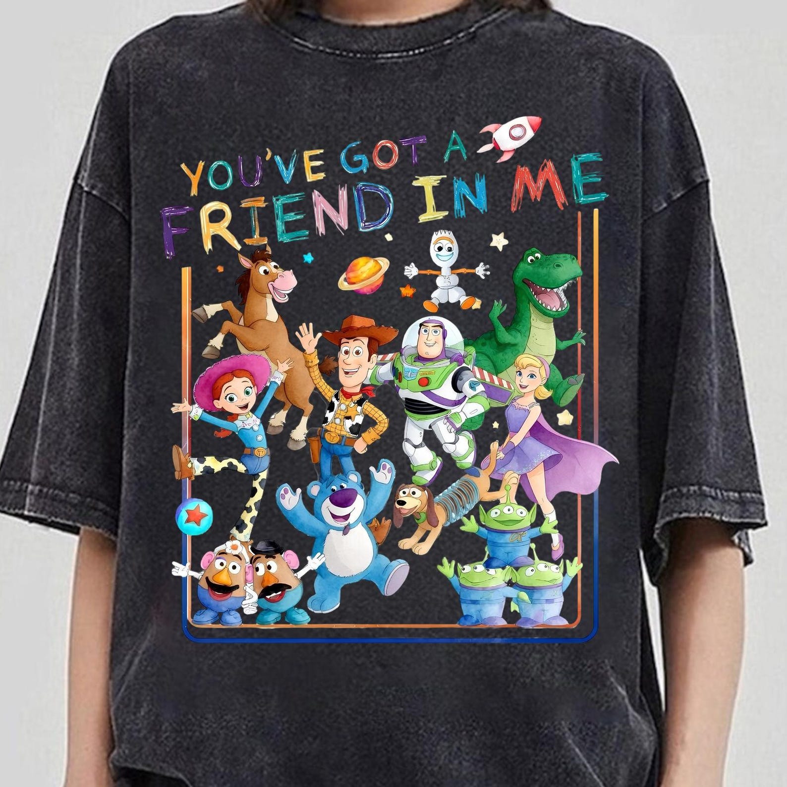 You ve Got A Friend In Me Shirt, Watercolor Cartoon Toy And Friends Character Shirt, Watercolor Cartoon Toy Friends Tee, Cartoon Character S