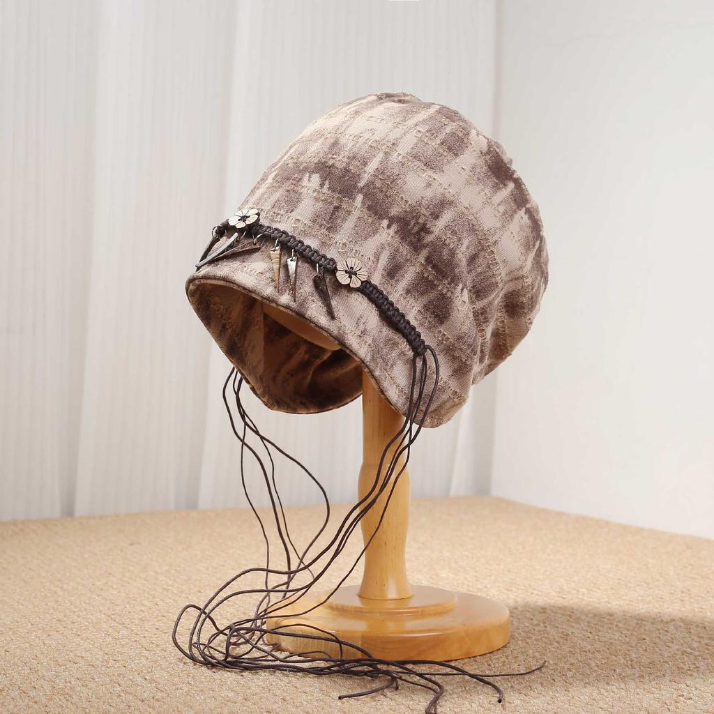 Ethnic style Northwest Sichuan West Tourism Pile Hat Children Tie-dye atmosphere Big head circumference Versatile Baotou cold hat