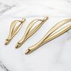 Modern Solid Zinc Alloy Cabinet Door Curve Handle Black Wardrobe Drawer Cabinet Arc Handles