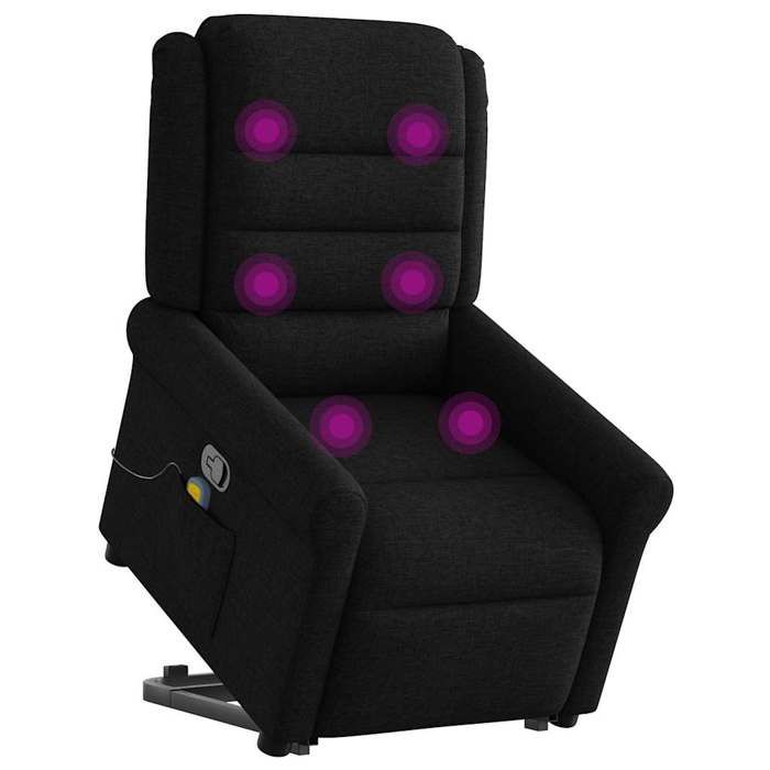 VidaXL Reclining Massage Armchair Black Fabric 3303326