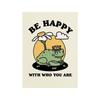You're Definitely a Funny Poster with Retro Fungi from the '70s, Fancy Hippies, Ball, Dancing Frogs, Canvas, Painting, Wall Art Photography