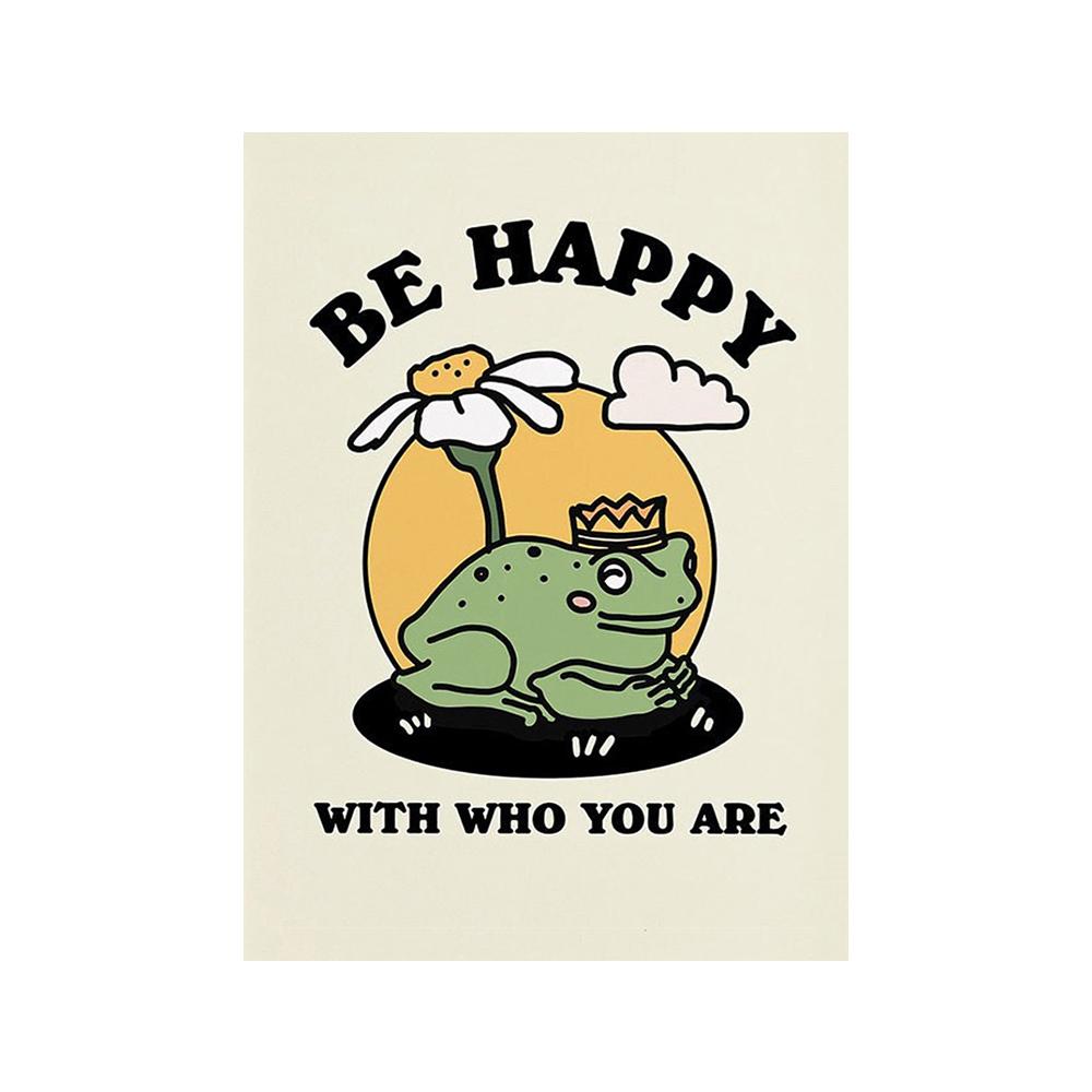 You're Definitely a Funny Poster with Retro Fungi from the '70s, Fancy Hippies, Ball, Dancing Frogs, Canvas, Painting, Wall Art Photography