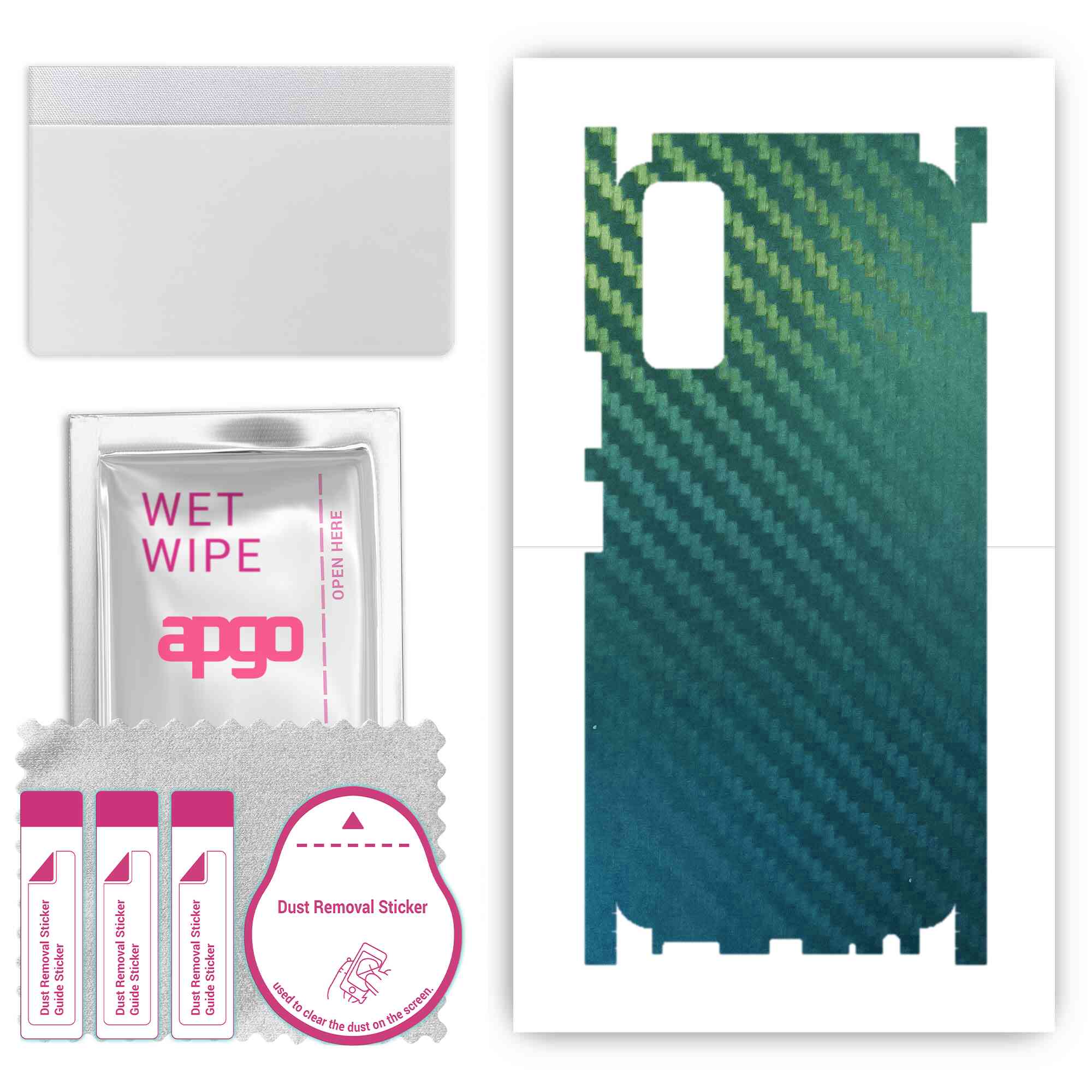 

apgo Protective Skin Sticker for the back+sides compatible with Vivo Y20s, Full Wrap Film, Foil, Vinyl - Pattern Carbon Chameleon CAKA1