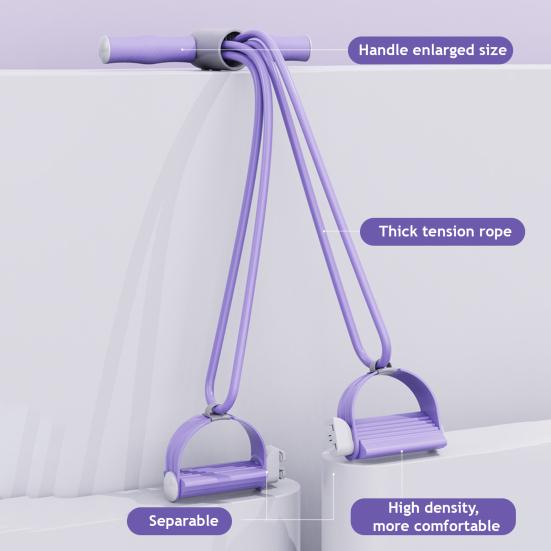 Separable Pedal Ankle Puller Resistance Band with Handle Elastic Yoga Sit-up Pull Rope Men Women Pedal Tensioner Exerciser Workout Equipment