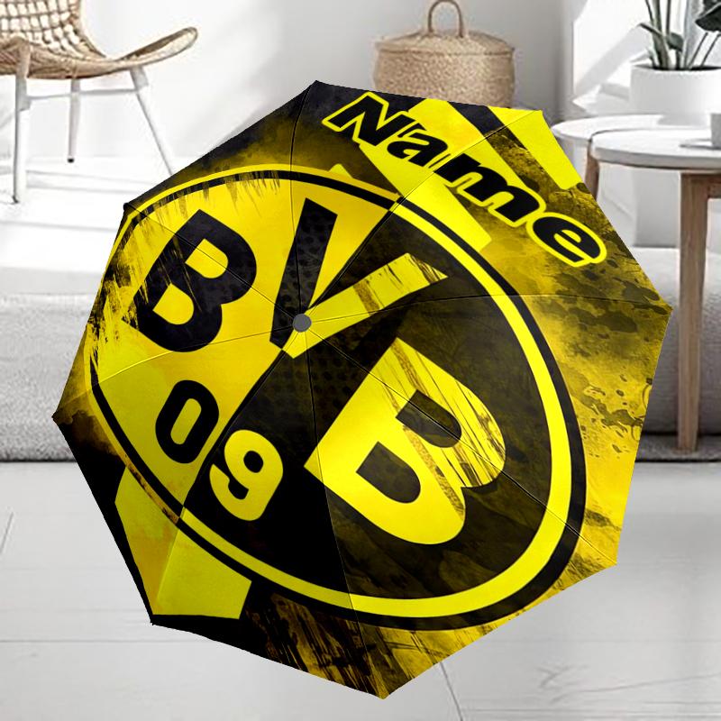Custom Name BVB Theme Automatic Umbrella, Lightweight & Portable, 8 Rib, Perfect for Outdoor Travel, Birthdays, Christmas, Gifts.