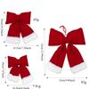 Christmas red velvet large bow decoration, creative three-dimensional flocking bow Christmas tree pendant