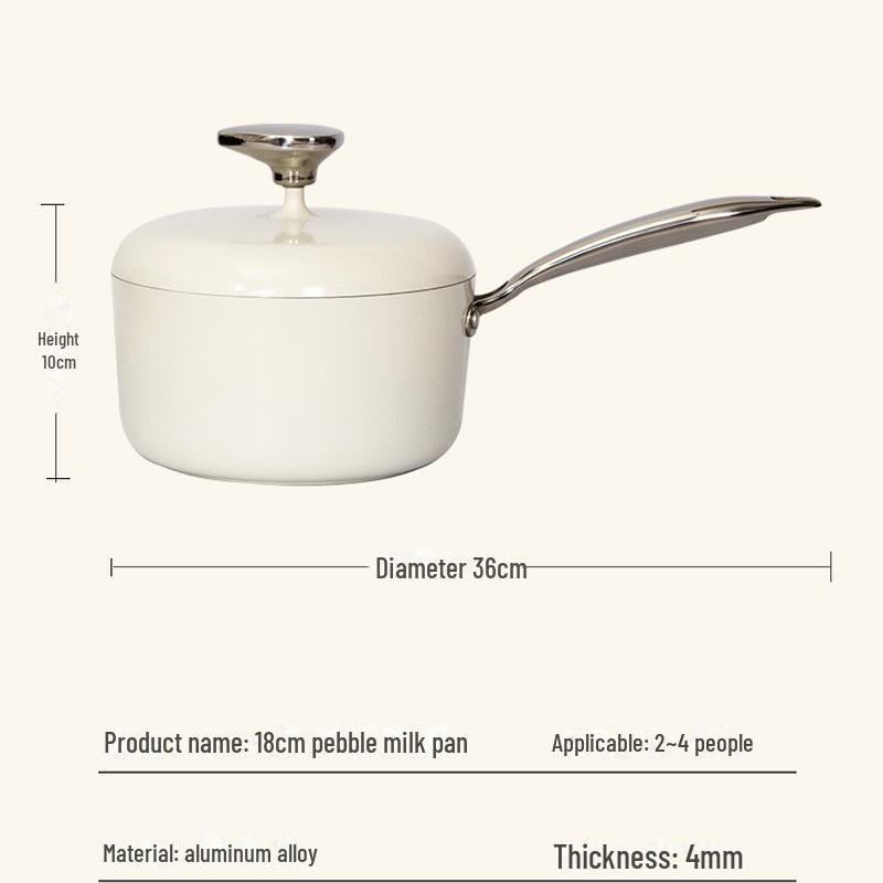 

Небольшая кастрюля для молока с антипригарным покрытием Cobblestone для приготовления лапши и супа, совместимая с индукционной плитой/газовой плитой, кастрюля для детского питания. 18cm milk pan