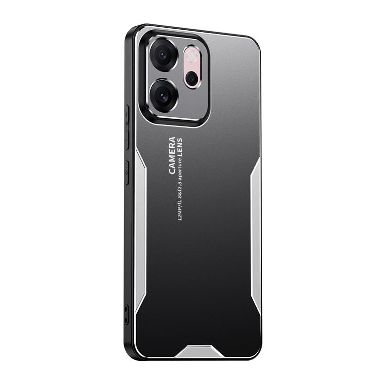 Luxury Shockproof Soft TPU Bumper Metal Camera Protective Hard Back Cover Phone Case for OPPO Reno 14F Mobile Phone Cases For OPPO Reno 14F&Opp Bag серебряный