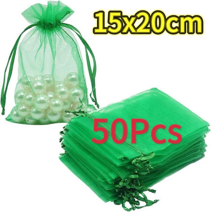 50 Unidades Bolsas de Malla para Protección de Frutas Uvas Fresa Planta Bolsa para Invernadero de Hortalizas Control de Plagas Bolsas de Malla Anti-Pájaros Herramienta de Jardín