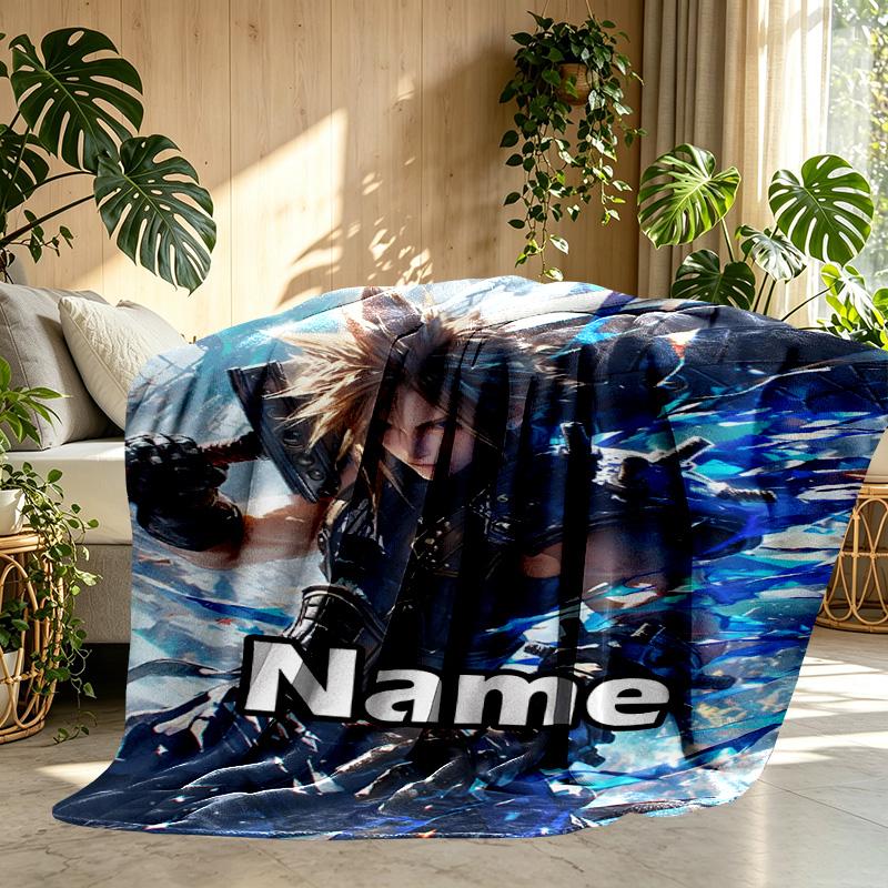 Custom Name Personalized Final Fantasy Print Blanket, Home Decor, Bedroom, Sofa, Camping, Couch, Gifts for Birthday ChristmasEnthusiasts