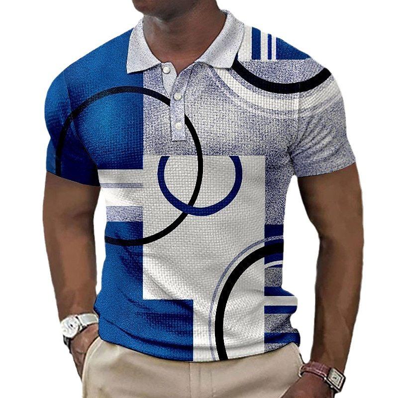 Męska koszulka polo z krótkim rękawem, topy z nadrukiem 3D, modna, poliestrowa, oddychająca, wygodna koszulka polo