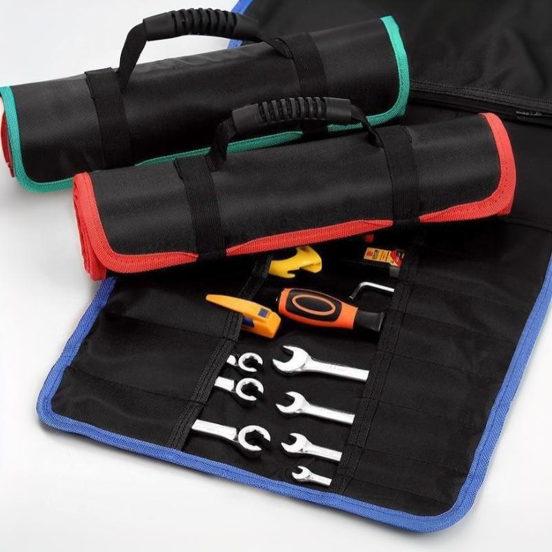 22 Pockets Oxford Canvas Tool Roll Bag Waterproof Folding Wrench Storage Pouch Portable Hand Tools Organizer