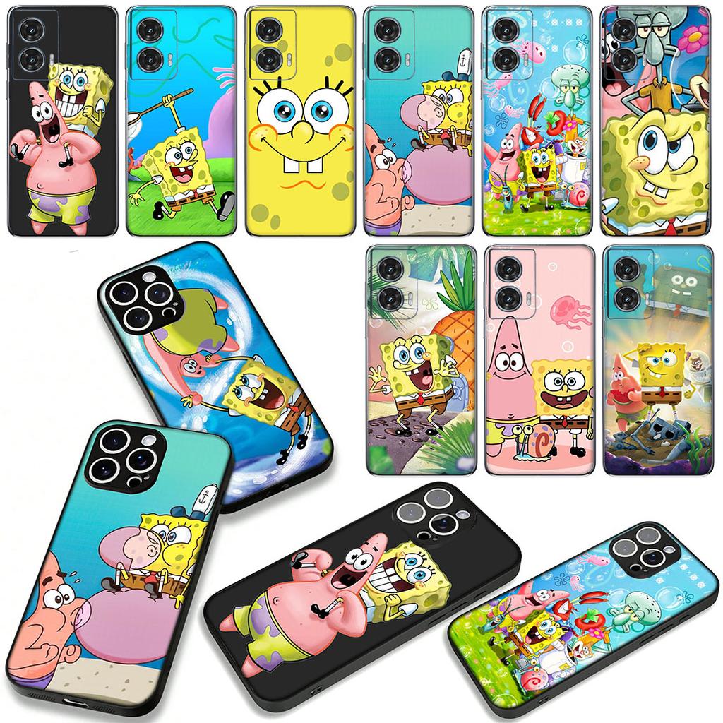 Sponges Cartoon Bobs Squares Cute P-Pants Case for Motorola Moto G54 G05 G24 G55 G85 G15 G57 G86 Power Edge 50 30 Fusion neo Pro