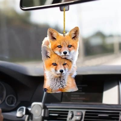 Fox Acrylic Cute Brothers Hanging Decoration For Fun Car Accessory Interior