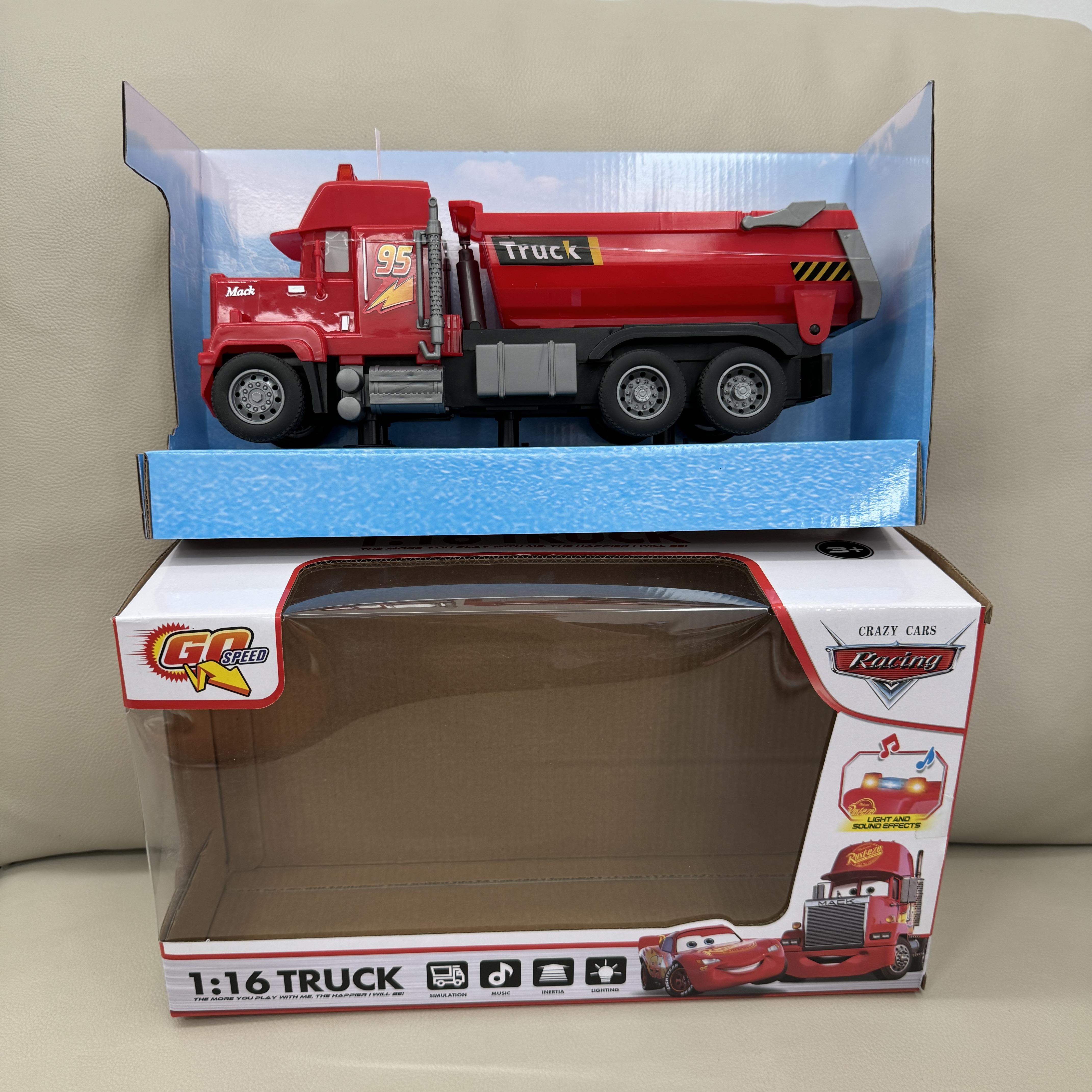 Toy Story Mcqueen Fire Truck Diecast Simulation With Light Music Rescue Engineering Car Children Toy Truck Goods Van Gift