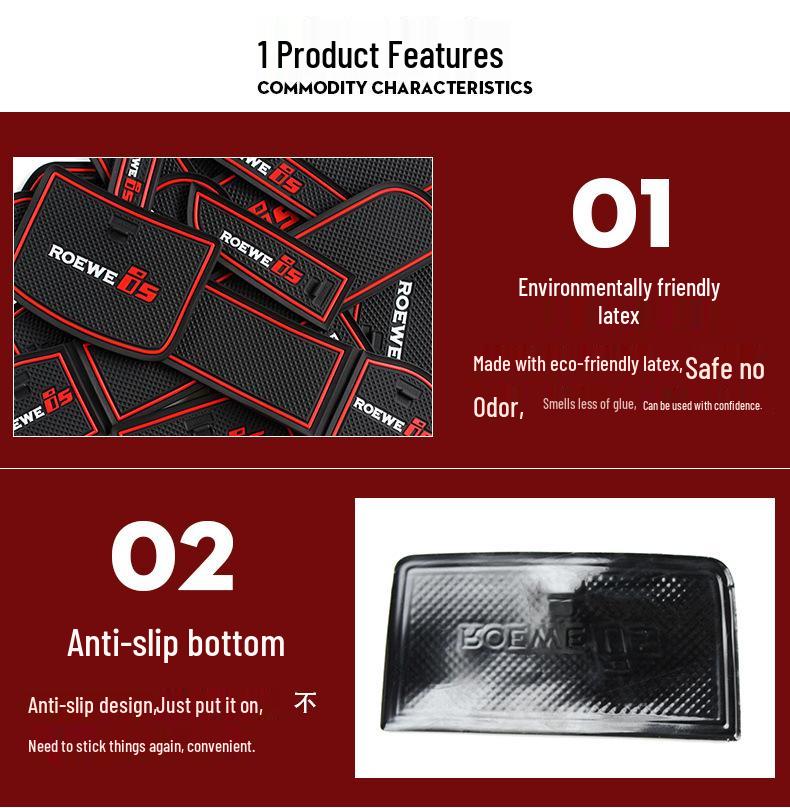 21 Roewe I5 Cup Holder and Door Slot Mat for Interior Decoration