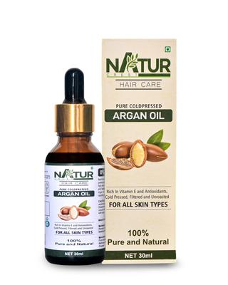 NaturCrest 100% Pure & Natural Organic Moroccan Argan Oil 30 Ml | For Healthy Hair, Face & Skin | Frizz - Free & Stronger Hair, Daily Nourishment