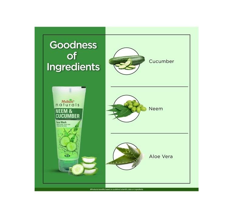 Naturals Neem & Cucumber Face Wash - 65 ml, Neem Face Wash