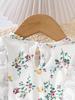Baby Girl Floral Lace Short Sleeve Outfit Set