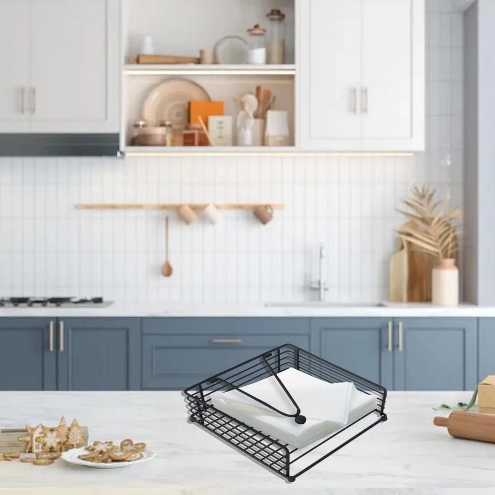 Weighted Arm Napkin Holder Square Design Tissue Organizer Paper Napkin Organizer  Restaurant