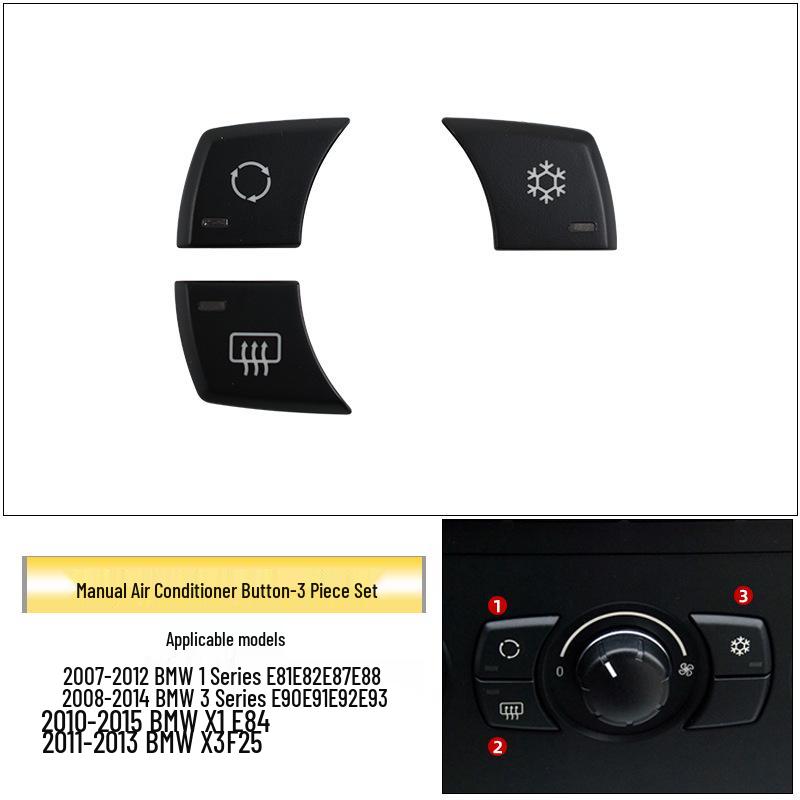 BMW 3 Series, 1 Series, X1, X3 Console Air Volume & Glass Button Knobs.