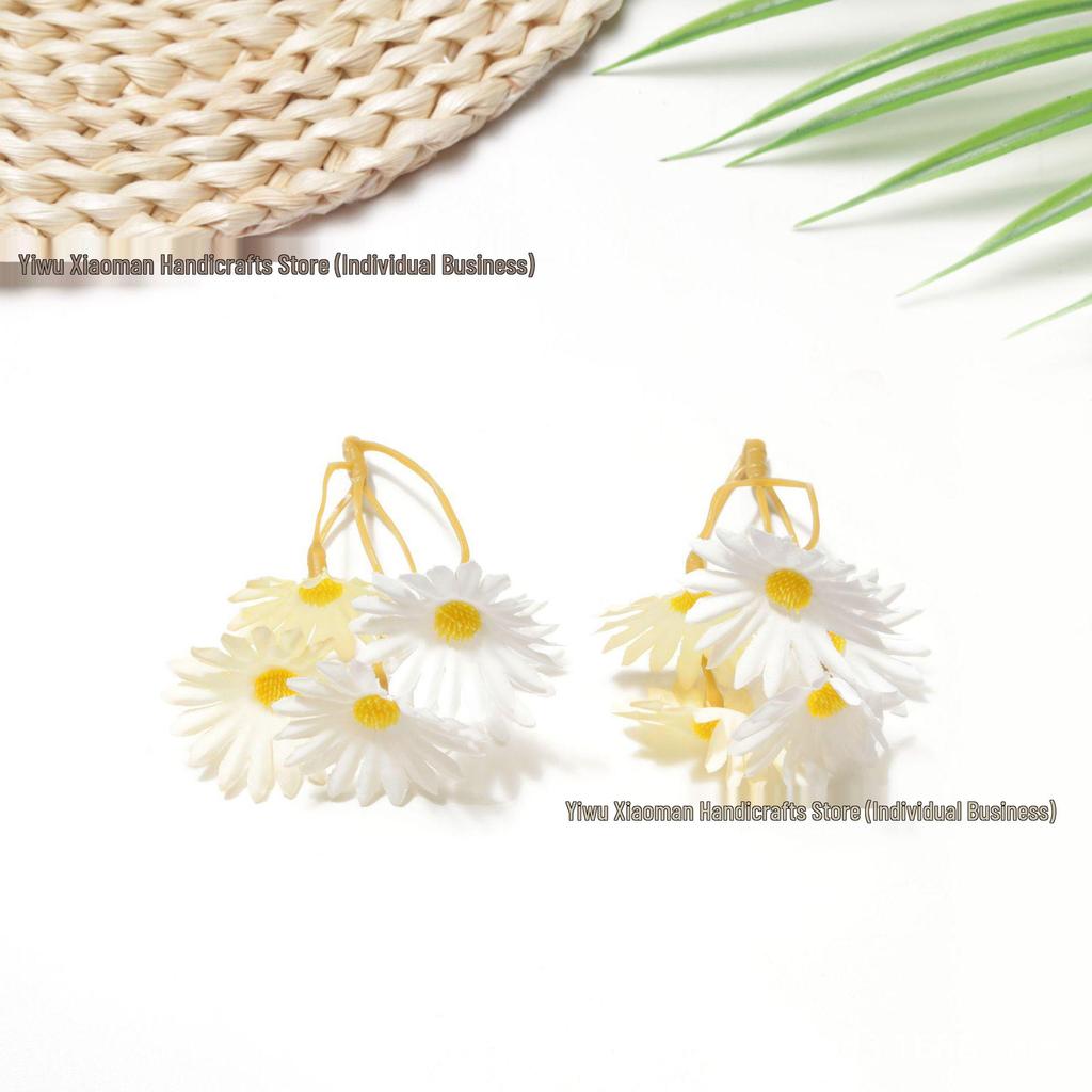 Morandi Color 5-Fork Daisy Floral Arrangement for Wedding Decoration & Headdress